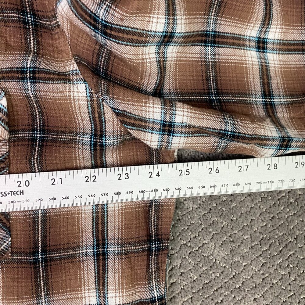 Vintage Wrangler Pearl Snap Flannel Shirt Men's XL Brown Check Plaid Wester - Picture 7 of 11